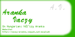 aranka vaczy business card